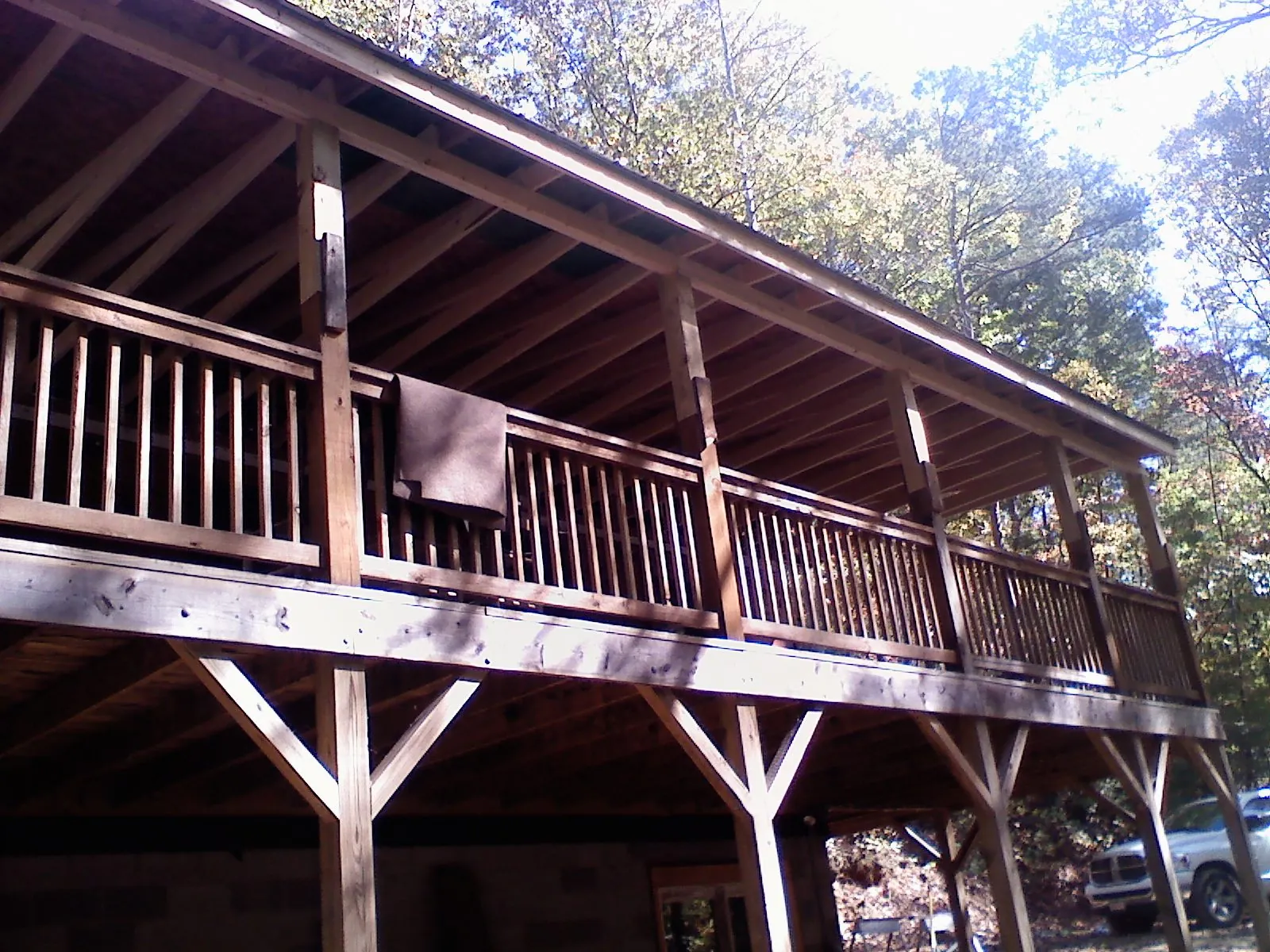 Timber framing under a new elevated porch and deck — Roof Leak Repair in Gate City by Roofing Brothers